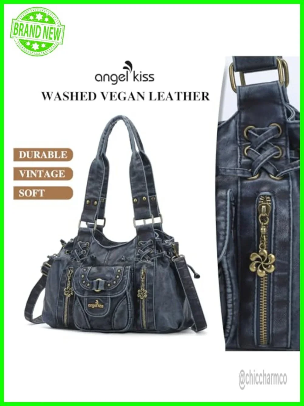 Faux Leather Small Hobo Bag Crossbody Shoulder Handbag with Removable Strap
